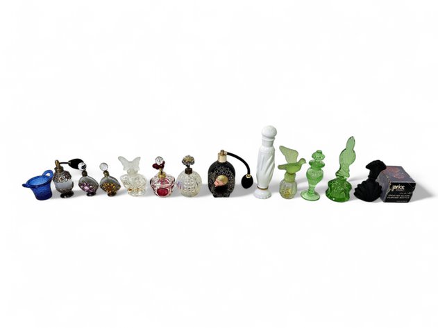 ** Decorative Uranium, Vaseline & Other Glass Perfume Bottles