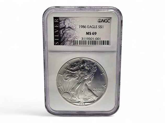 NGC MS69 1986 American Eagle Silver Bullion Dollar