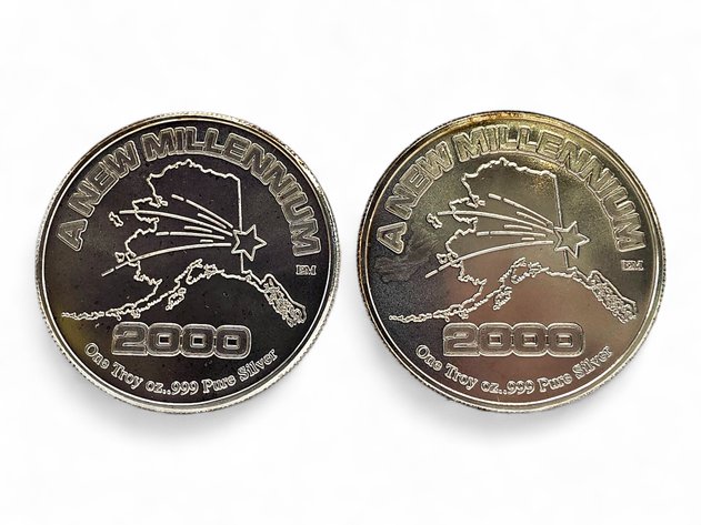 2000 Northrim Bank 10-Year Anniversary Silver Medallions