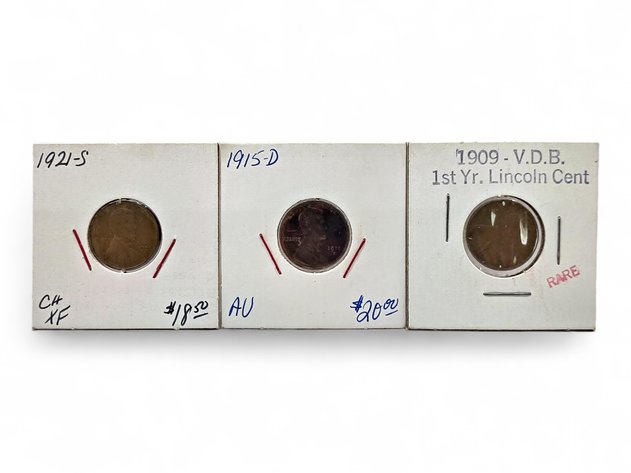 Better Date Lincoln Wheat Cents - 1909, 1915-D, 1921-S