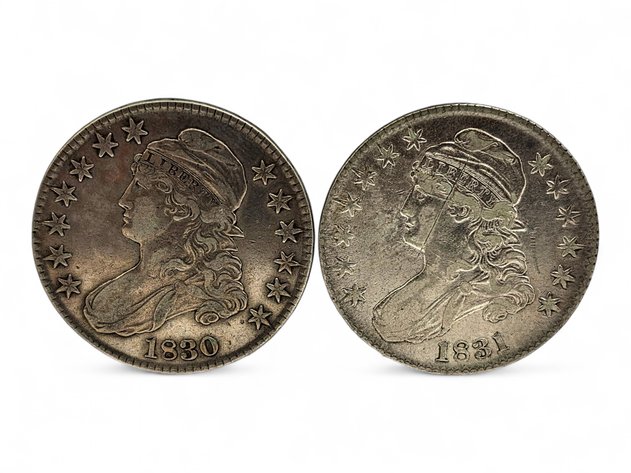 1830 & 1831 Capped Bust Silver Half Dollars