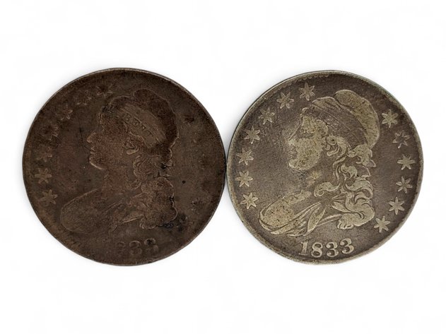 1833 Capped Bust Silver Half Dollars