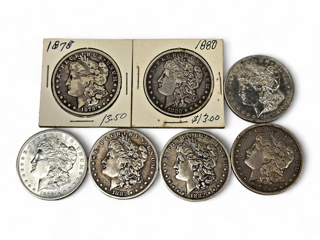 7x 1873-1892 Morgan Silver Dollars