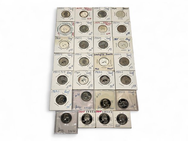 28x Washington Quarters - Silver, Bicentennial & More
