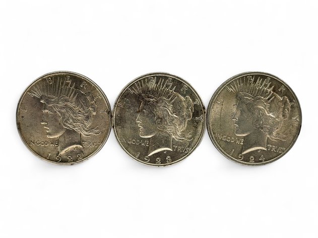 1922, 1923 & 1924 Peace Silver Dollars