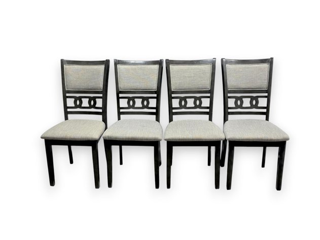 4x Upholstered Wooden Dining Chairs