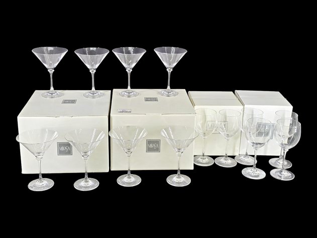 14x Mikasa Wine Goblets & Martini Glasses