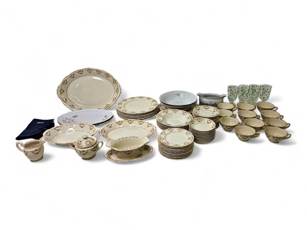 Federal Shape & Winterling of Bavaria Dish Sets w/ Irish Coffee Mugs & Book Bag