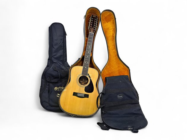 Yamaha 12-String Acoustic Guitar w/ Hard Case & Soft Cases