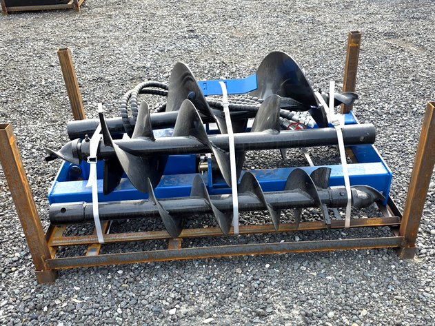 New Skid Steer Hydraulic Auger w/ 3 Auger Bits – 2025 GIYI