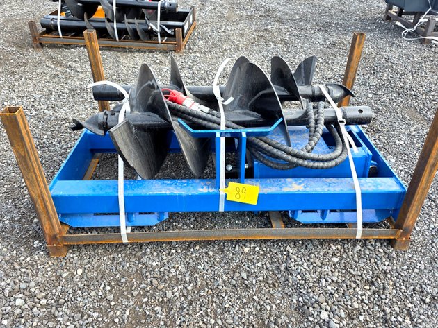 New Skid Steer Hydraulic Auger w/ 3 Auger Bits – 2025 GIYI