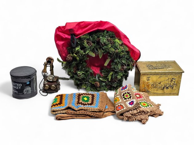 Altavida Weighted Blanket, Telephone, Brass Coal Box & More