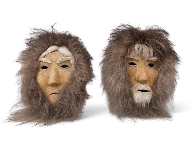 Alaska Native Caribou Skin & Fur Masks