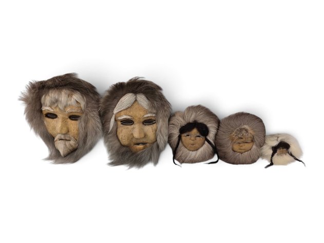Alaska Native Caribou Skin & Fur Masks