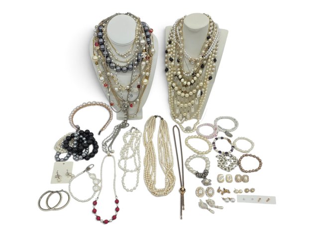 Vintage & Modern Style Faux Pearl Costume Jewelry