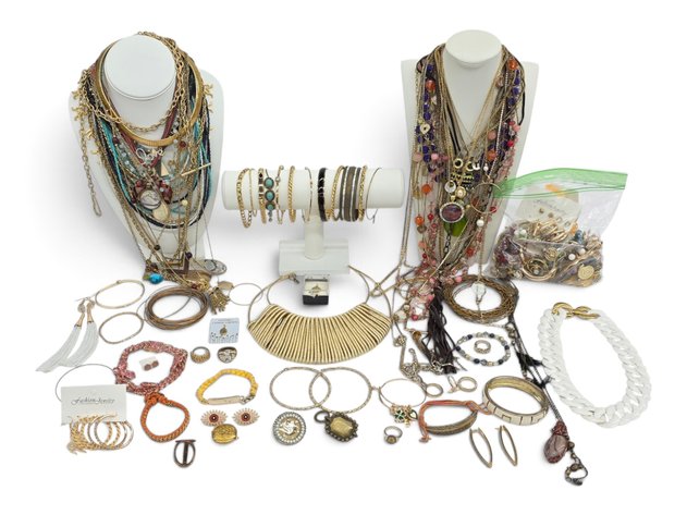 Gold-Tone Vintage & Modern Costume Jewelry