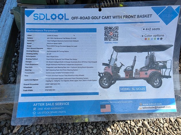 UNASSEMBLED New 2026 6-Passenger Off-Road Electric Golf Cart - SDLOOL - SL-GC42S