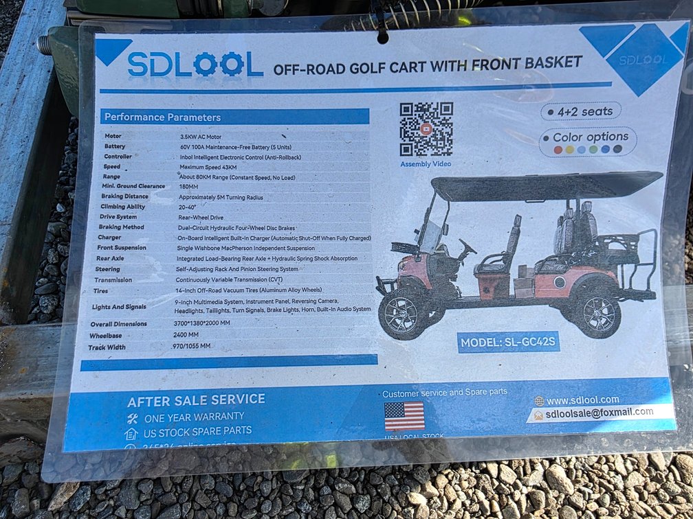 UNASSEMBLED New 2026 6-Passenger Off-Road Electric Golf Cart - SDLOOL - SL-GC42S