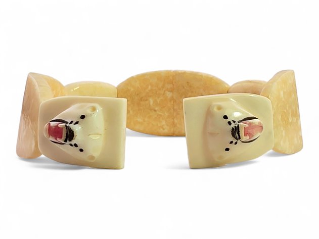 Walrus Ivory Watch Band/Bracelet w/ Polar Bear Carvings