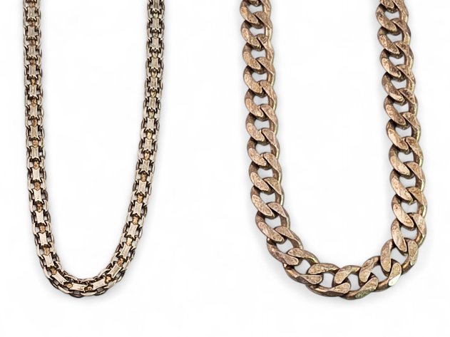 Sterling Silver Bismark Link & Flat Curb Chains