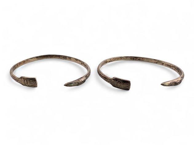 Sterling Silver Formline Snake Cuffs