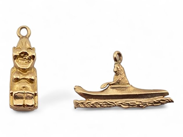 10k Yellow Gold Billiken & Kayak Charms