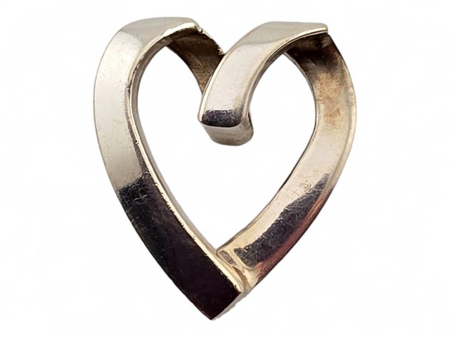 14k White Gold Open Heart Pendant by George Carter Jessop