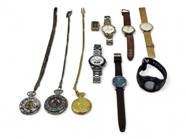 Pocket Watches & Fossil, Timex & Eclipse Wrist Watches & More