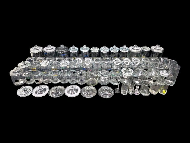 Glass Candy Jars, Magnifying Glass, Candlestick Holder & More