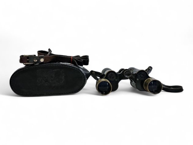 Bausch & Lomb WWI-Era Binoculars w/ Leather Case