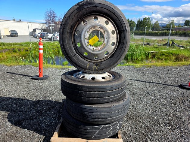 Set of 4 Goodyear G647 RSS Tires w/ Aluminum Rims
