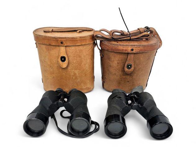 SARD WWII-Era Mark 21 Binoculars w/ Leather Cases