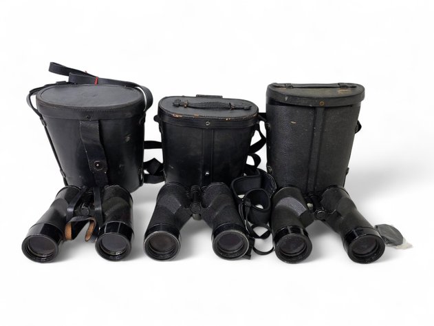 Bausch & Lomb WWII-Era & More Binoculars w/ Cases