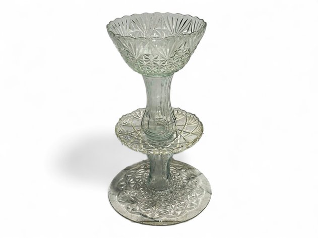 Custom Anchor Hocking Arlington Glass Punchbowl Tiered Centerpiece