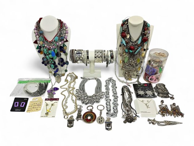 Costume Jewelry w/ a Mixed Jewelry Mystery Jar