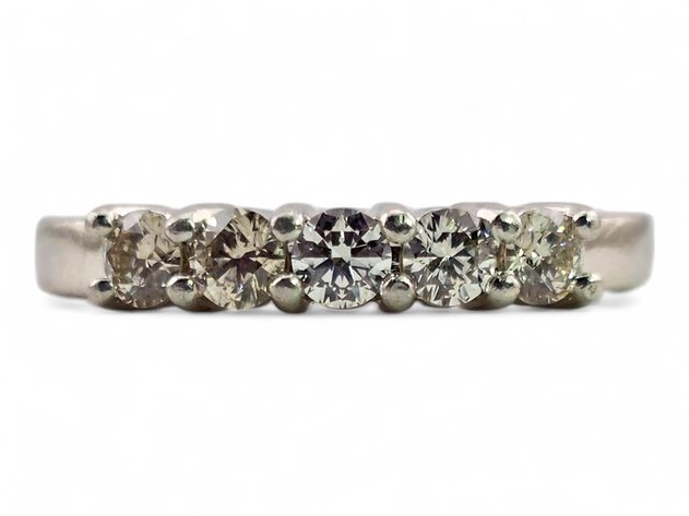 Platinum Wedding Band w/ 5x .10-Carat Brilliant Cut Diamonds