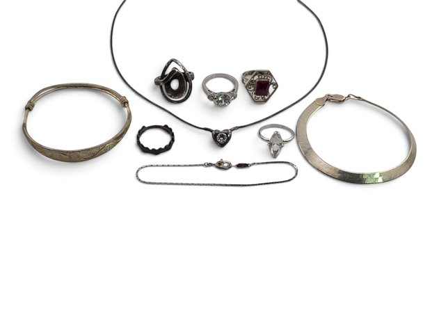 Sterling Silver & Silver-Toned Jewelry - Necklace, Rings & Bracelets