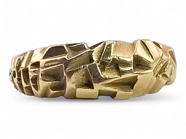 14k Yellow Gold Cast Nugget Ring - Size 4.75