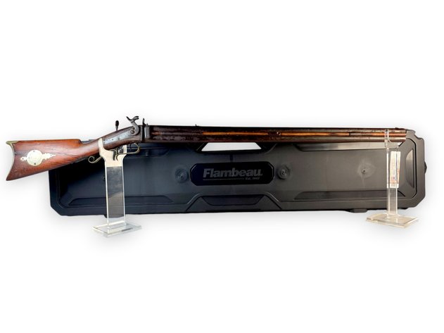 19th-Century C. Stuart Binghamton .44 Caliber/12 Gauge Percussion Over-Under Combination Rifle/Shotgun