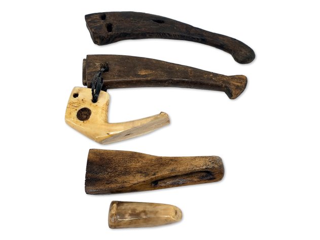 Historic Adze Handles & Components, St. Lawrence Island