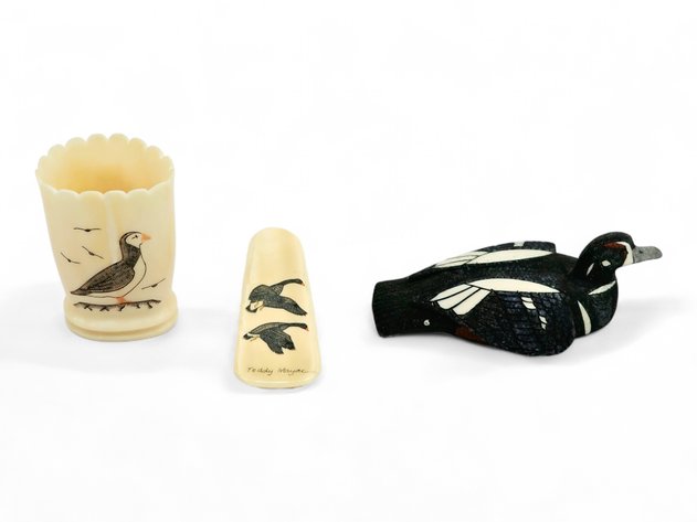 Carving & Scrimshaw Grouping – Teddy Mayac Sr. & Jr.