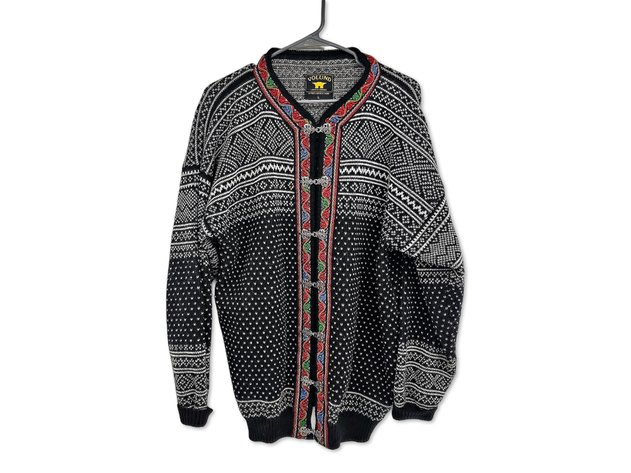 Vintage Norwegian Knit Cardigan Sweater