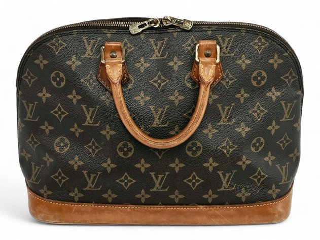 Louis Vuitton Signature Monogramed Canvas & Leather Alma Handbag