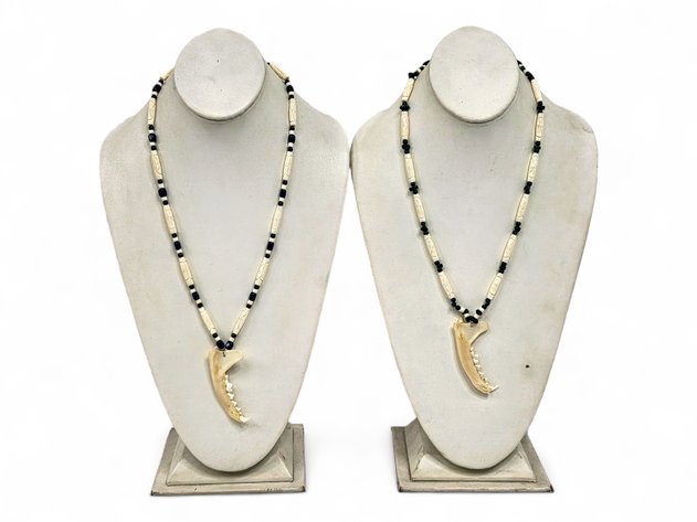 Fisher-Mandible Pendant Beaded Necklaces