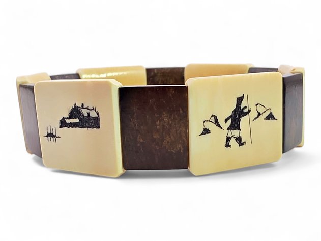 Mammoth Ivory & Wood Story Bracelet
