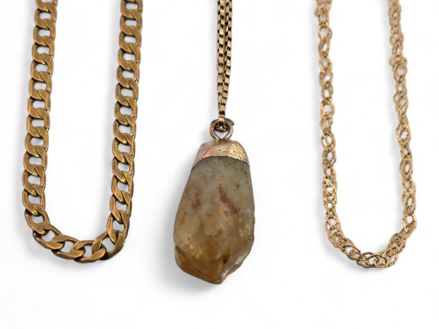 10k & 14k Yellow Gold Necklaces & Gold-Toned Curb Chain Necklace
