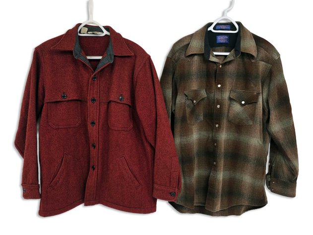 Woolrich & Pendleton Button-Up Shirts in Red & Plaid