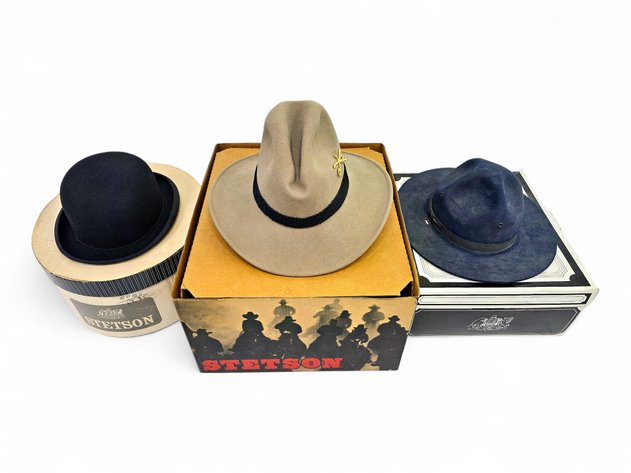 Wind River & Blue Pelt Western Hats & Dunn & Co. Bowler Hat - Sizes 7 ⅜, 7 ¼ & M