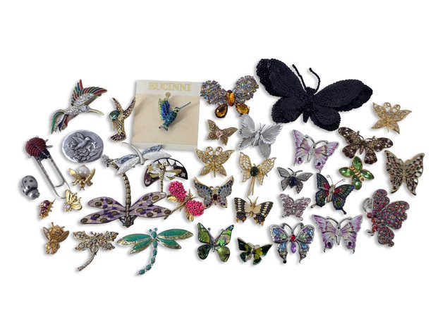 Butterfly, Hummingbird, Dragonfly & More Brooches