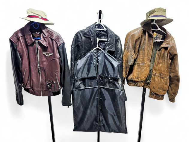 Harley-Davidson & More Leather Jackets & Fishing Hats - Sizes S-XL